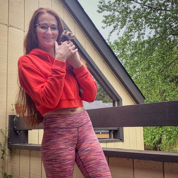 ZELLA pink multicolor striped yoga leggings XS full length compression like new - Picture 5 of 11